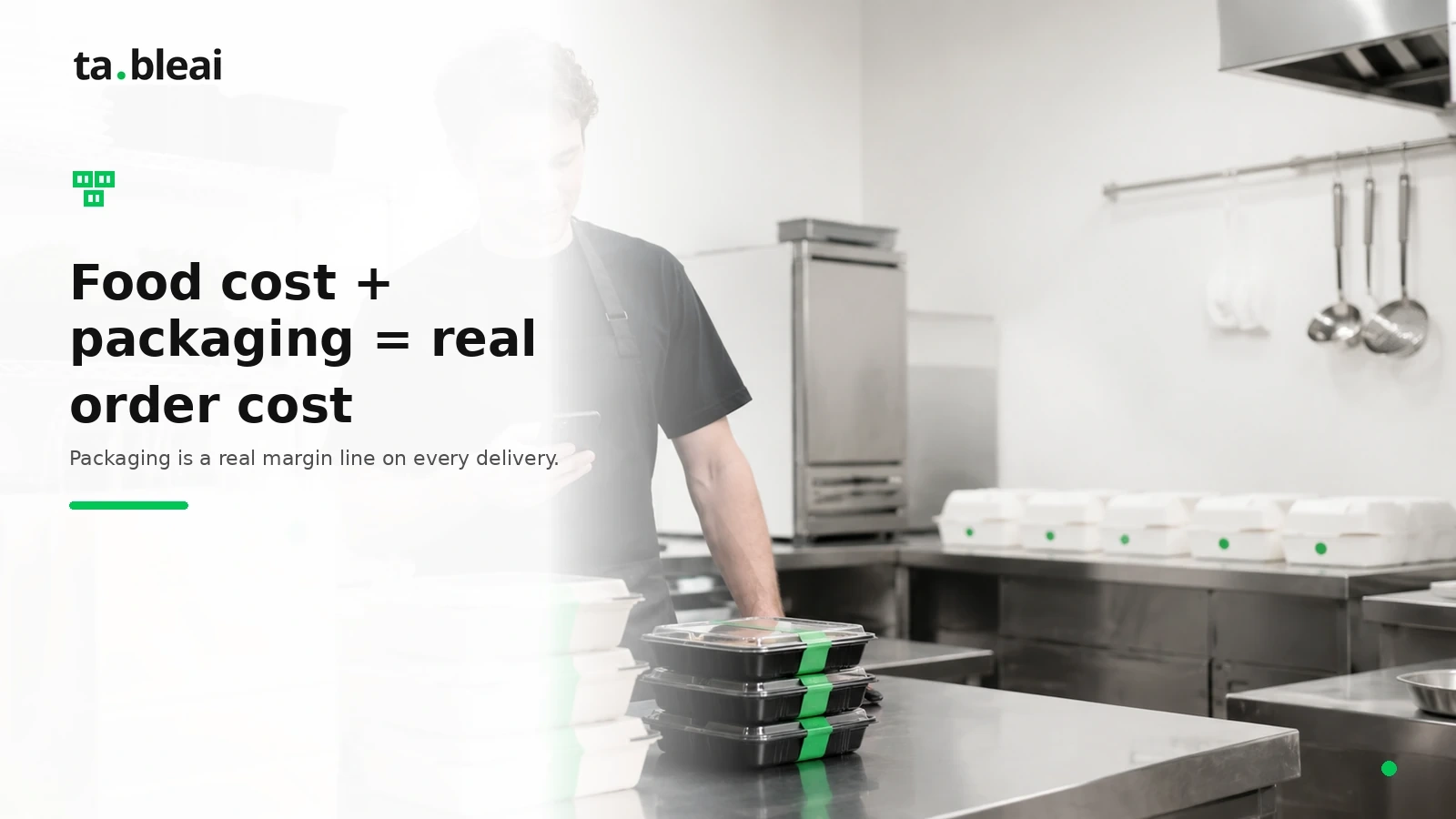Food cost in a cloud kitchen has to include packaging