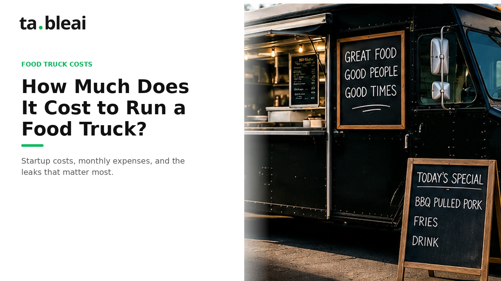 Food Truck Costs: Startup Budget and Monthly Expense Example