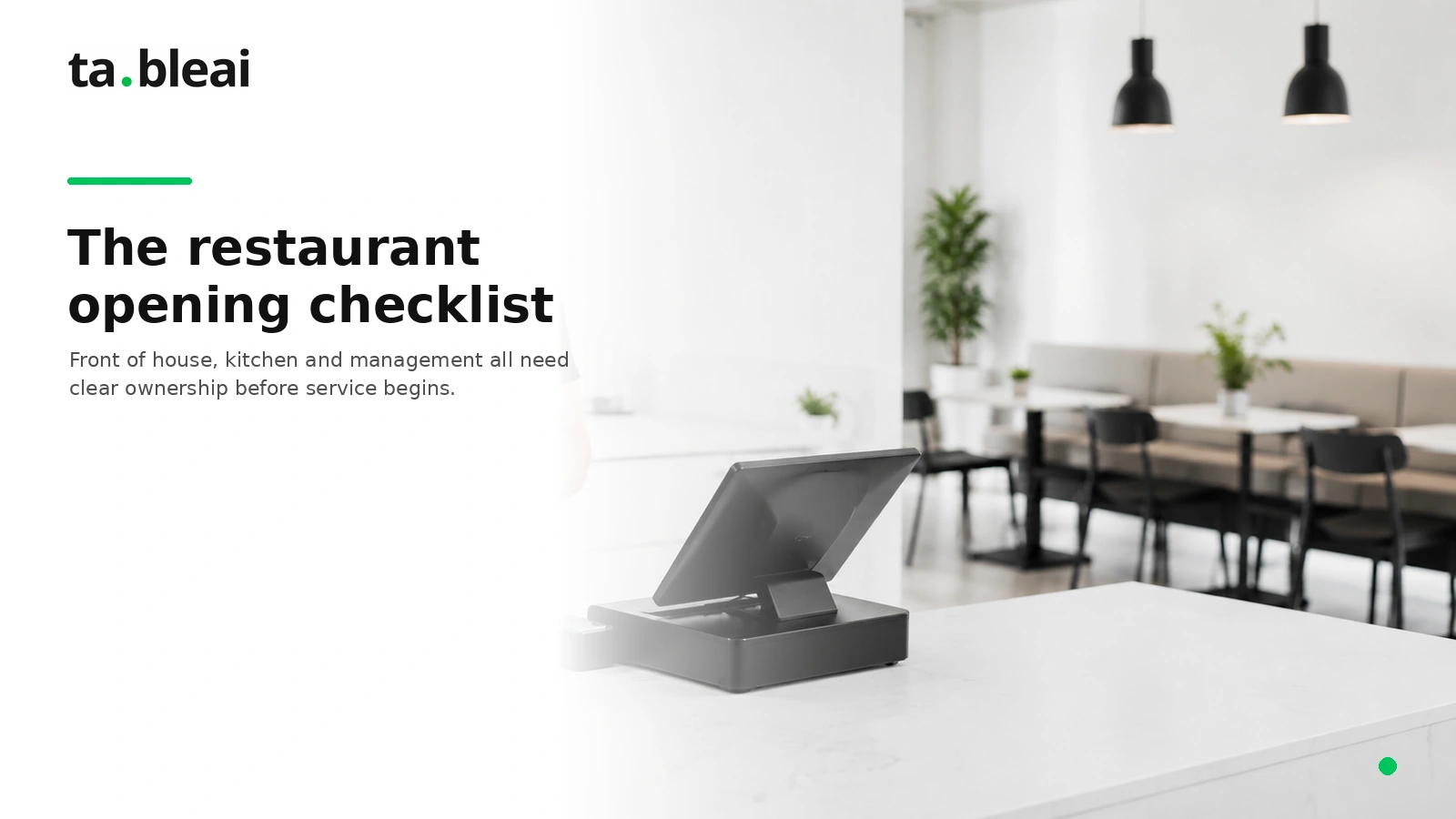 The restaurant opening checklist