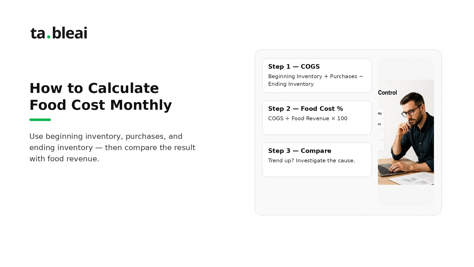 Monthly inventory and food cost workflow