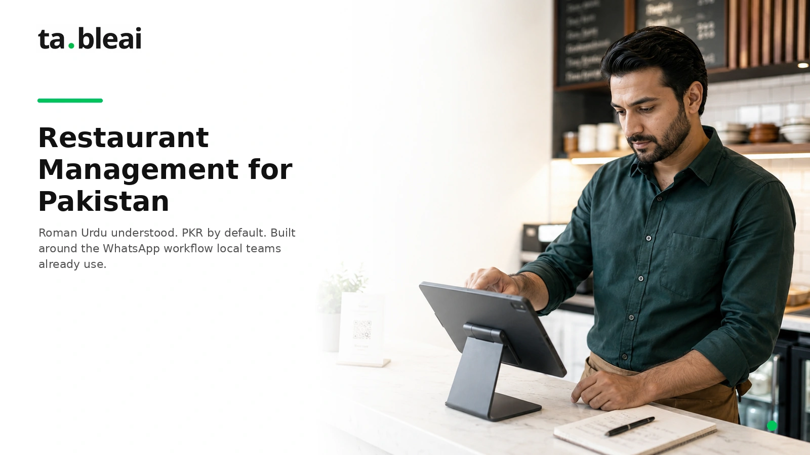 Restaurant management for Pakistan on WhatsApp with TableAI